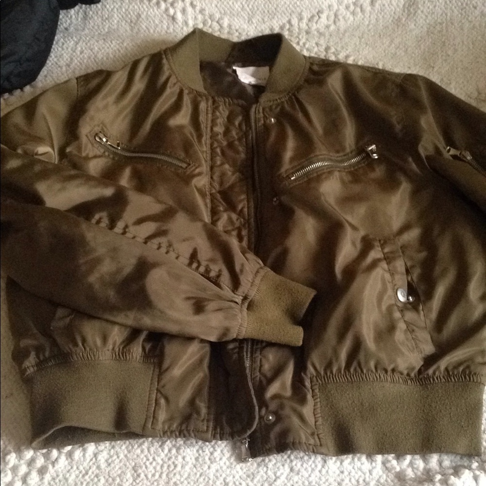 Army green bomber jacket